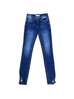 KanCan Los Angeles Womens Distressed Skinny Jeans 25 Blue Denim Stretch Cotton